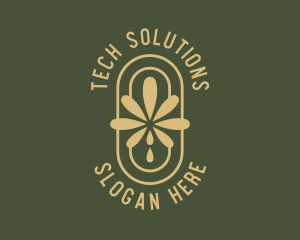 Hemp - Yellow Cannabis Leaf logo design