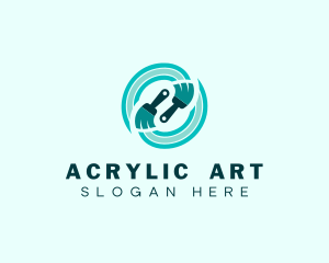 Acrylic - Painting Brush Paint Swirl logo design
