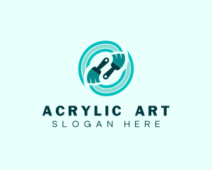 Painting Brush Paint Swirl  logo design