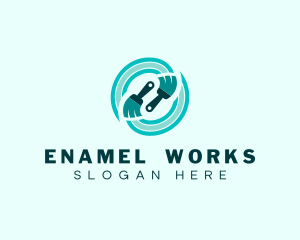 Enamel - Painting Brush Paint Swirl logo design