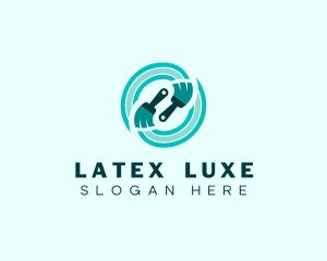 Latex - Painting Brush Paint Swirl logo design