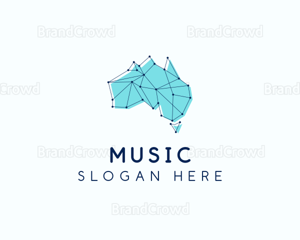 Digital Australia Map Logo