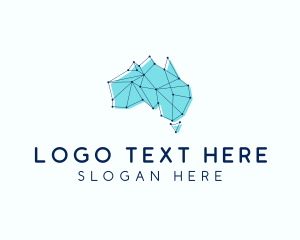 Tourism - Digital Australia Map logo design