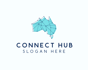 Digital Australia Map logo design