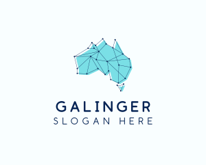 Geometric - Digital Australia Map logo design