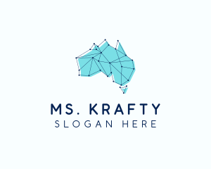 Shipping - Digital Australia Map logo design