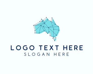 Travel - Digital Australia Map logo design