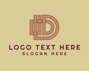 Monoline - Industrial Business Letter D logo design