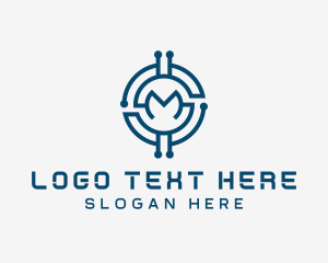 Wallet - Digital Technology Letter M logo design