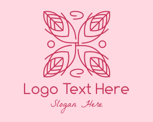 Flower - Red Flower Botanical logo design