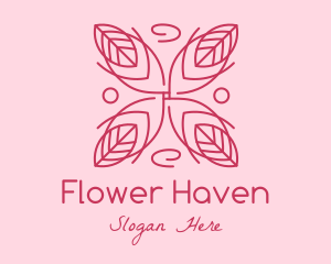 Red Flower Botanical  logo design