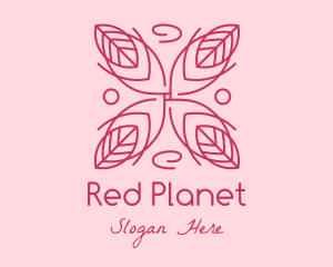 Red Flower Botanical  logo design