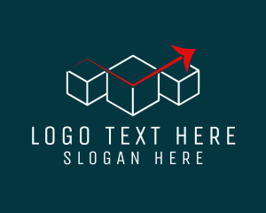 Foreign Exchange - Cargo Shipping Arrow Boxes logo design