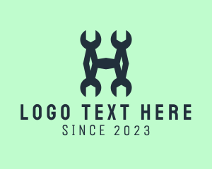 Mend - Wrench Letter H logo design