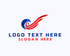 Flight - American Eagle Flag logo design