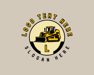 Skid Steer - Bulldozer Industrial Machinery logo design