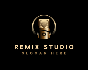 Microphone Record Studio logo design