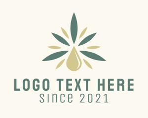 Hemp - Cannabis Oil Drop logo design