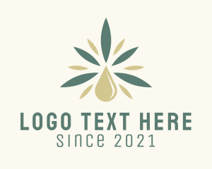 Cannabis Leaf - Cannabis Oil Drop logo design