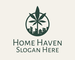 Marijuana Leaf City Logo