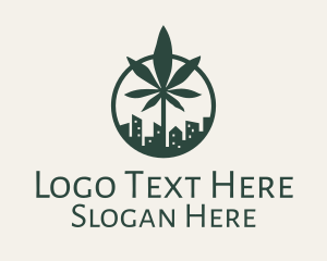 Marijuana Leaf City Logo