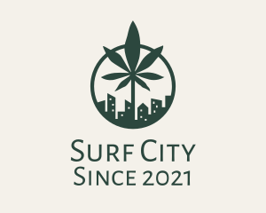 Marijuana Leaf City logo design