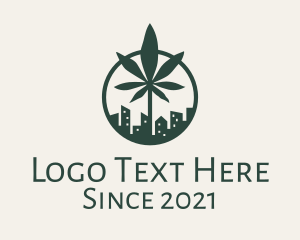 City - Marijuana Leaf City logo design