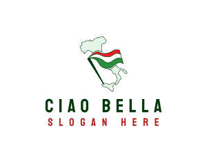 Italian - Patriotic Italy Map logo design
