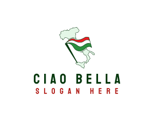 Patriotic Italy Map logo design