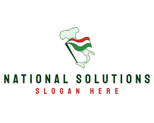 National - Patriotic Italy Map logo design