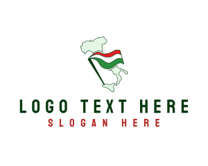 Map - Patriotic Italy Map logo design