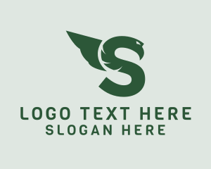 Serpent - Winged Snake Letter S logo design
