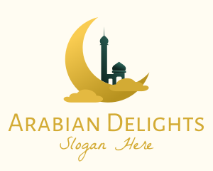 Arabic - Moon Clouds Mosque logo design