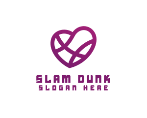 Basketball - Heart Basketball Love logo design