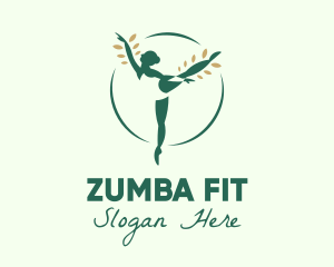 Zumba - Natural Ballet Dancer logo design