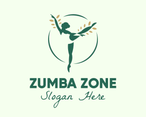 Zumba - Natural Ballet Dancer logo design