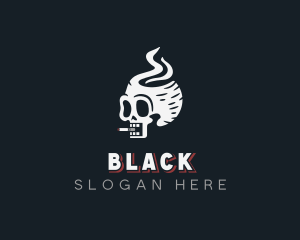 Skull Cigarette Smoking Logo