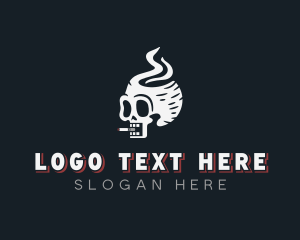 Cigar - Skull Cigarette Smoking logo design