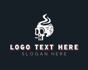 Skull Cigarette Smoking Logo