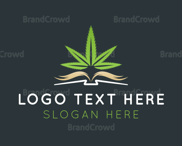 Marijuana Book Leaf Logo