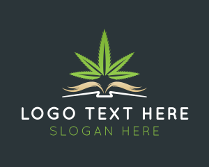 Dispensary - Marijuana Book Leaf logo design