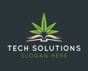 Herbal - Marijuana Book Leaf logo design
