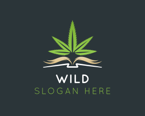Book - Marijuana Book Leaf logo design