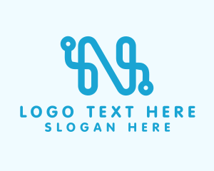 Digital - Technology Network Letter N logo design