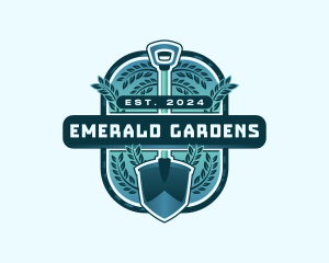 Shovel Landscaping Gardening logo design