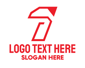 Tech Outline Number 1 logo design