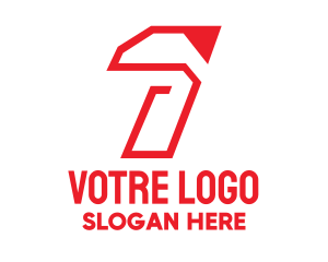 Racing - Tech Outline Number 1 logo design
