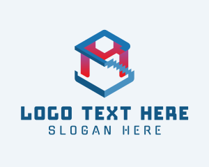 Letter Ms - Ladder Cube Box Company logo design