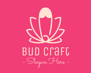 Bud - Pink Lotus Safety Pin logo design