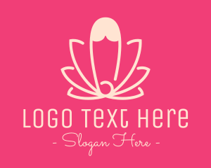 Bloom - Pink Lotus Safety Pin logo design